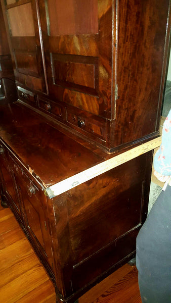 Handsome Antique Flame Mahogany Secretary - 19th Century