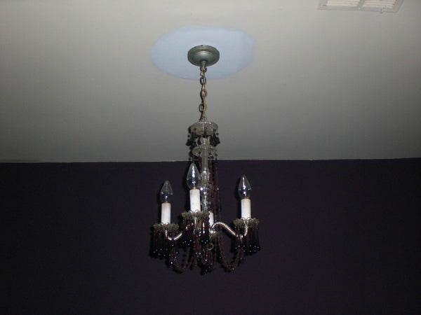 Crystal Chandelier - Amethyst Prisms / Drop Prisms, , Lighting, Deep South Antiques Deep South Antiques