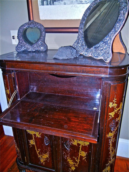 Antique 1930's Liquor Cabinet Bar Chinoiserie, , Cabinets, Deep South Antiques Deep South Antiques