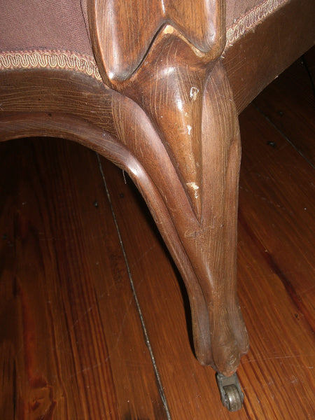 Victorian Renaissance Revival Walnut Needlepoint Parlor Armchair circa 1875