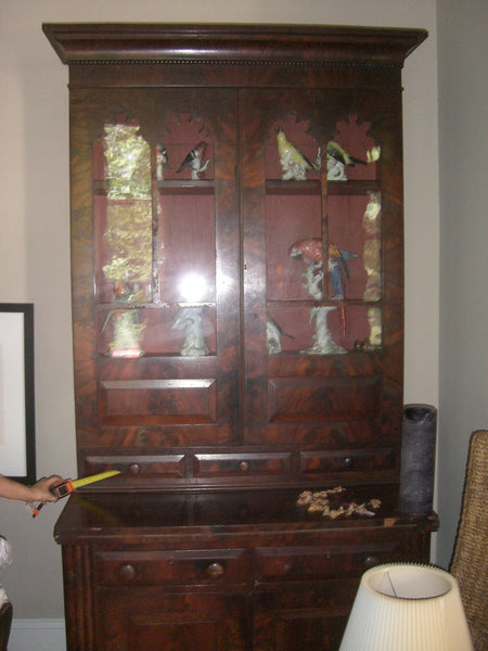 Handsome Antique Flame Mahogany Secretary - 19th Century