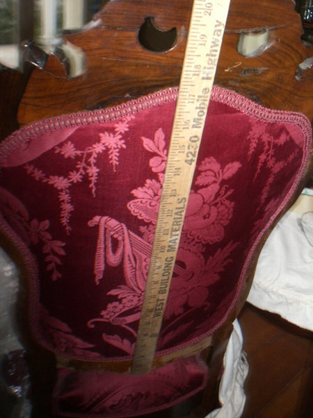 Two Rococo Ladies Red Silk Side Chairs - 1850’s