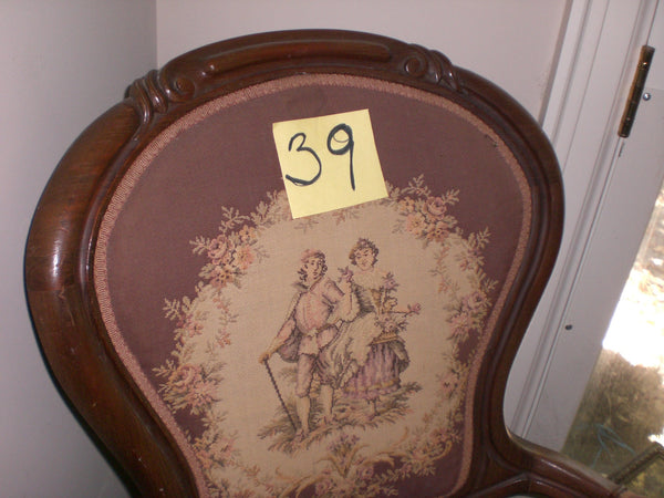 Victorian Renaissance Revival Walnut Needlepoint Parlor Armchair circa 1875