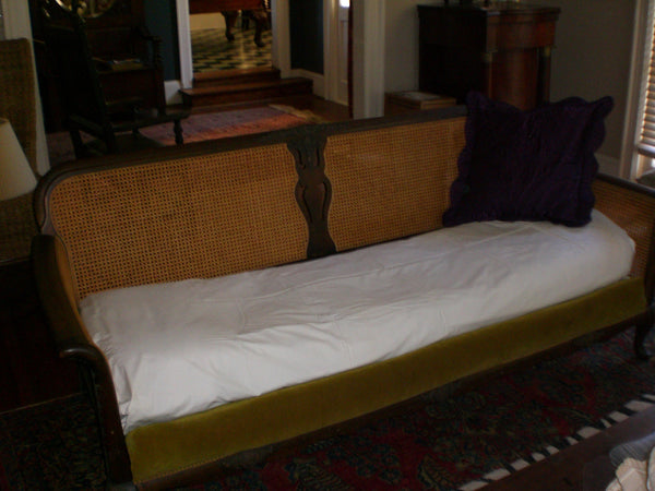 Woven Wicker Caned Sofa in French Provincial style, , , Deep South Antiques