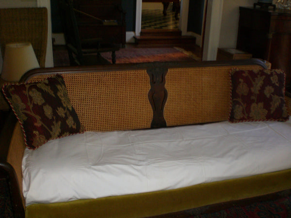 Woven Wicker Caned Sofa in French Provincial style, , , Deep South Antiques