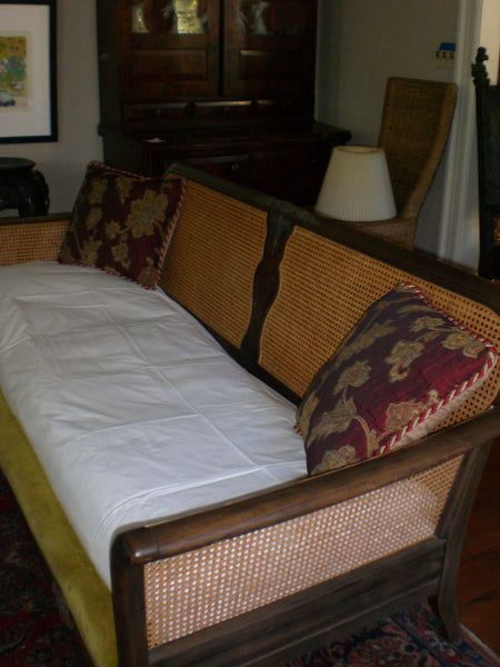 Woven Wicker Caned Sofa in French Provincial style, , , Deep South Antiques