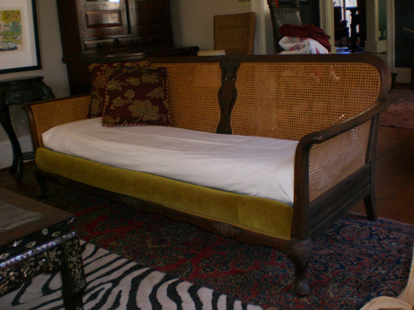 Woven Wicker Caned Sofa in French Provincial style