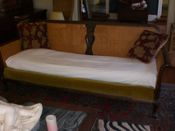 Woven Wicker Caned Sofa in French Provincial style