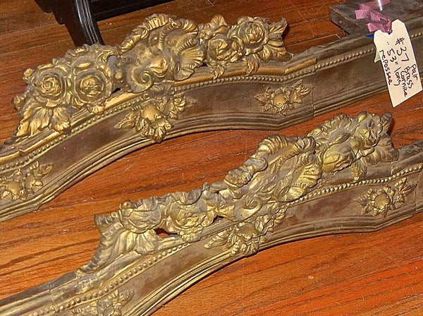 Pair of Ornate Brass Cornices