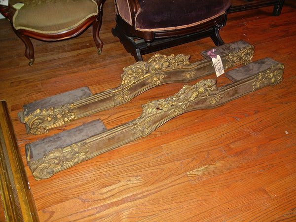 Pair of Ornate Brass Cornices