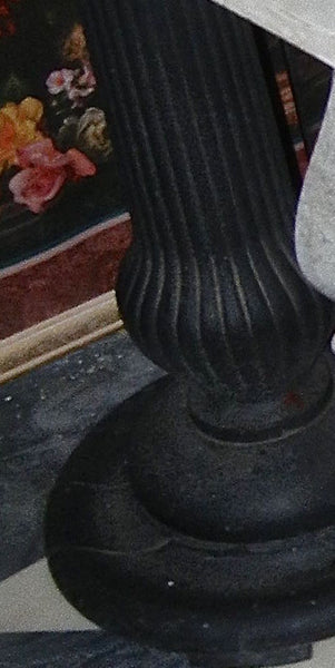 Pedestal Stand Dark Patina Hourglass  Ridged base