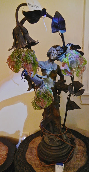 Bronze August Moreau Lamp, , Statues, Deep South Antiques Deep South Antiques