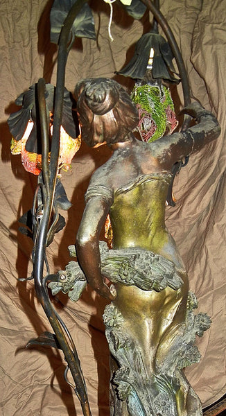 Bronze August Moreau Lamp, , Statues, Deep South Antiques Deep South Antiques
