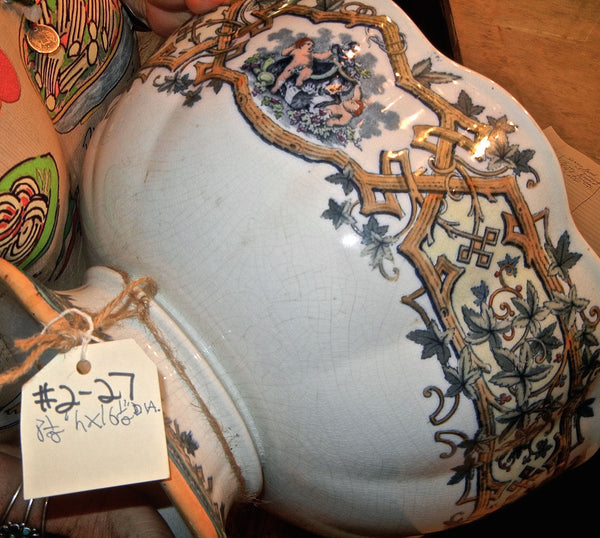 English 19th century  Ironstone porcelain pedestal bowl