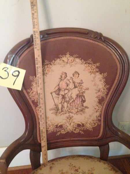 Victorian Renaissance Revival Walnut Needlepoint Parlor Armchair circa 1875