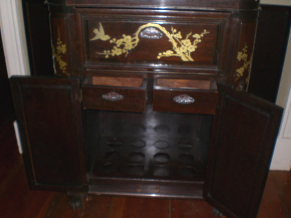 Antique 1930's Liquor Cabinet Bar Chinoiserie, , Cabinets, Deep South Antiques Deep South Antiques