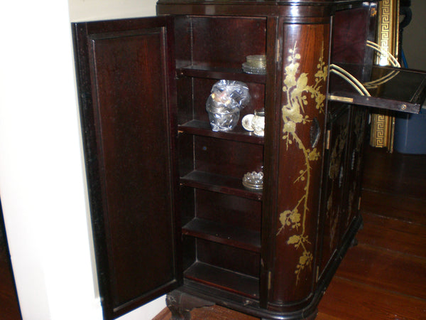 Antique 1930's Liquor Cabinet Bar Chinoiserie, , Cabinets, Deep South Antiques Deep South Antiques