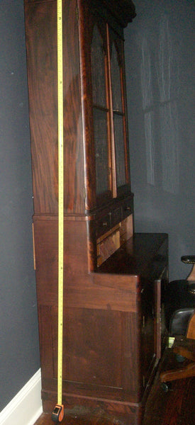 Handsome Antique Flame Mahogany Secretary - 19th Century