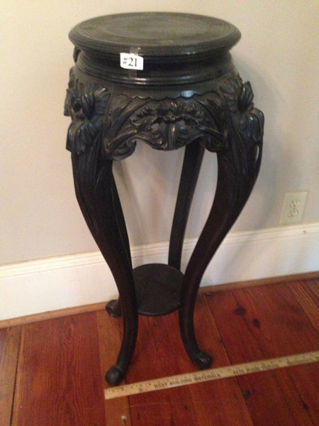 Antique Dark Wood Pedestal Plant Stand, , Tables, Deep South Antiques Deep South Antiques