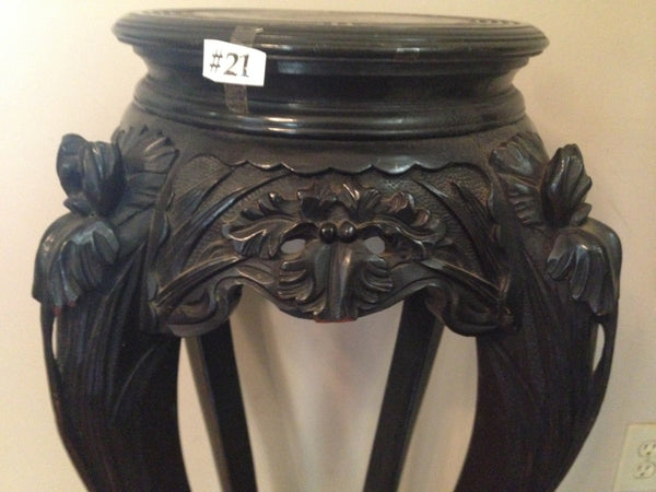 Antique Dark Wood Pedestal Plant Stand, , Tables, Deep South Antiques Deep South Antiques