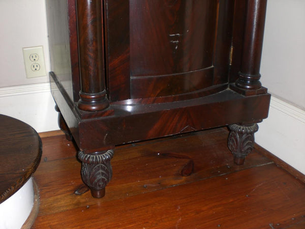 American Dining Room Mahogany Cabinet with Veneered Columns and Dore Handle, , Cabinets, Deep South Antiques Deep South Antiques