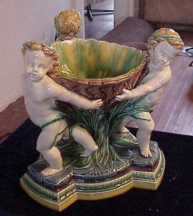 Majolica Minton Style Jardinere Center Bowl