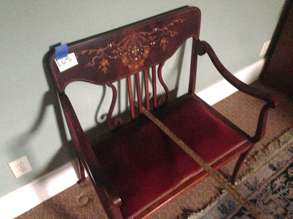 Antique Parlor Settee Velvet Love Seat Edwardian Style, , Sofas, Deep South Antiques Deep South Antiques