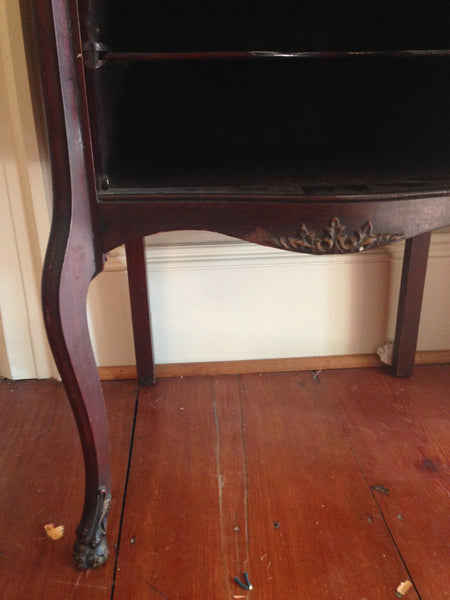 Antique French Style Mahogany Music Cabinet Beveled Mirror Marquetry Case Chest Vanity, , Cabinets, Deep South Antiques Deep South Antiques