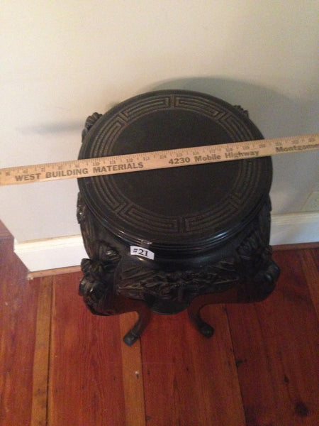 Antique Dark Wood Pedestal Plant Stand, , Tables, Deep South Antiques Deep South Antiques
