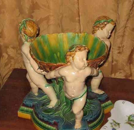 Majolica Minton Style Jardinere Center Bowl, , Ceramics, Deep South Antiques