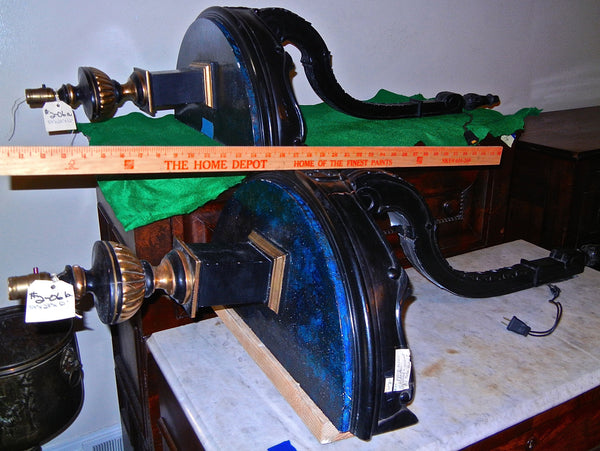 Antique French Demi Lune Console Sconce Table Lamp Pair - 1930, , Lamps, Deep South Antiques Deep South Antiques