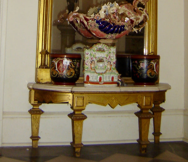 Majolica Ewer Jardinere Center Bowl - 1830