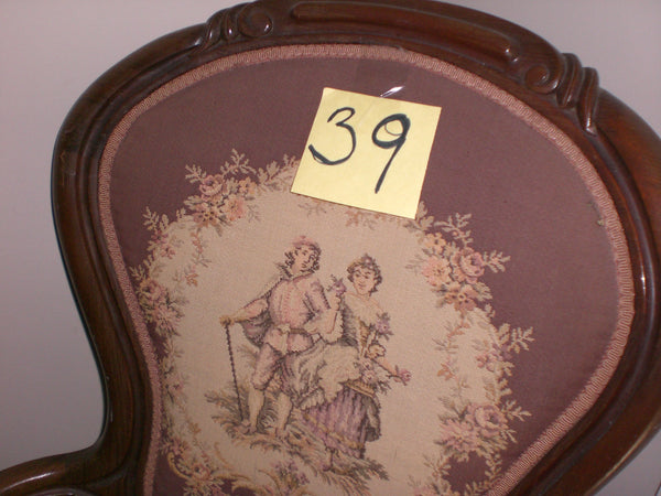 Victorian Renaissance Revival Walnut Needlepoint Parlor Armchair circa 1875