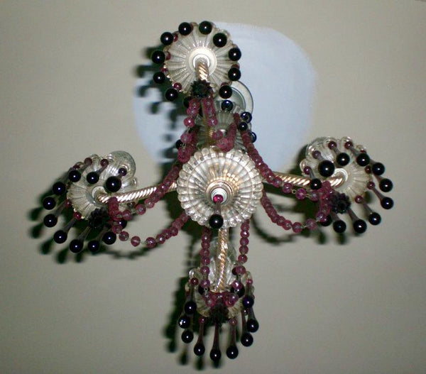 Crystal Chandelier - Amethyst Prisms / Drop Prisms, , Lighting, Deep South Antiques Deep South Antiques