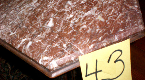 Finely Carved Oriental Marble Top Chinese Plant Stand Asian End Table, , Tables, Deep South Antiques Deep South Antiques