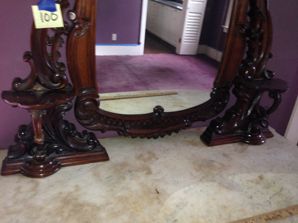 Antique Victorian Crotch Mahogany & White Marble Top Chest of Drawers, , Dressers, Deep South Antiques Deep South Antiques